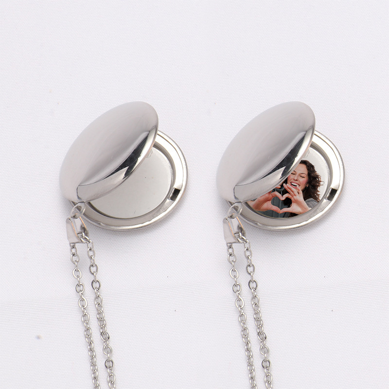 Valentine's Day Stainless Steel Jewelry Memory Picture Love Heart Locket Pendant Sublimation Photo Locket Necklace