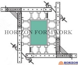 Rectangular Wall Formwork Combined with Wooden Girder H20 and Steel Walings