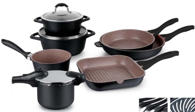 cookware set with energy-saving bottom nonstick cookware set aluminium cookware set