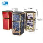 Empty Metal Tea Canisters , Metal Hexagonal Tank Jar Packaging