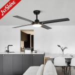 Black Remote LED 52 Inch Quiet Motor Ceiling Fans For Bedroom Living / Dining