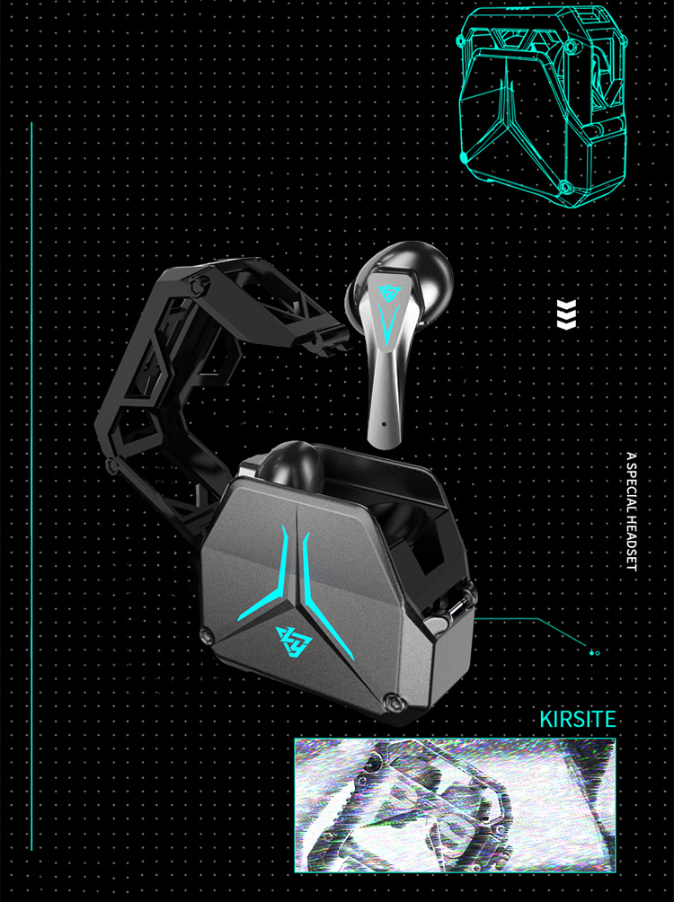BT5.3 Wireless Gaming Earphone with Private Model and Hollow-Carved Design Low Latency