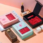 Luxury Black Cardboard Valentine'S Day Flower Gift Box 1.0 - 3.0mm Thickness
