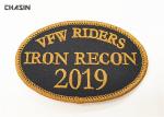 Durable Hat Iron Patches Twill Fabric Merrow Border 4" Width
