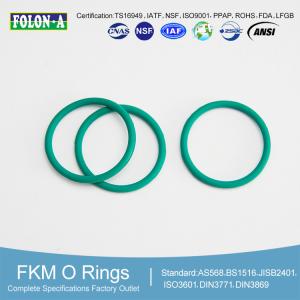 Quality Green FKM O Rings 70 - 90 Hardness Heat Oxidation Resistance wholesale