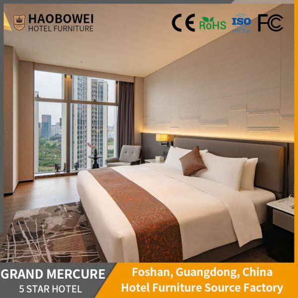 Curved Backrest Modern Style King Size Bedroom Furniture Set For Five Star Hotel