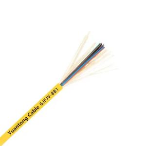Quality Round Yellow Fibre Optic Cable , PVC Lszh GJFJV 8 Core Fiber Optic Cable wholesale