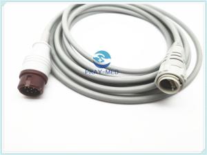 Quality Dark Red Blood Pressure Cable 2.7m Length Round 12 Pin Compatible With T5 wholesale