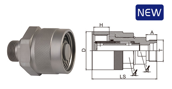Carterberg CB-RK-SPM female quick connect coupling with precision thread interface and flat face valve design