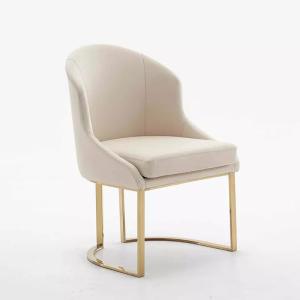 Quality Luxurious Golden Legs Fabric Modern Metal Dining Chairs Multicolored wholesale