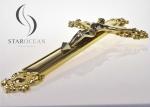 Gold High Quality Plastic Jesus Funeral Cross Coffin Accessories OEM/ODM Service