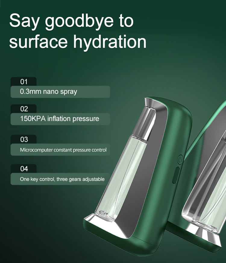 800mA Portable Mini Cordless Spray Facial Steamer Nano Oxygen Injection 7.4V