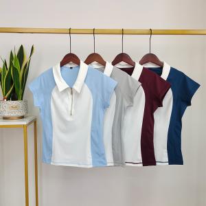 Quality Stitching Contrast Color Horse Riding Tops Polo T Shirts Short Sleeve Base Layer wholesale