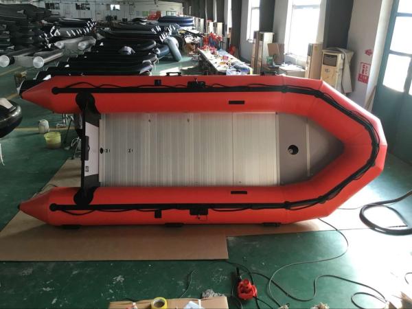 Orange Color Hypalon Foldable Inflatable Boat Aluminum Floor 470cm Length For