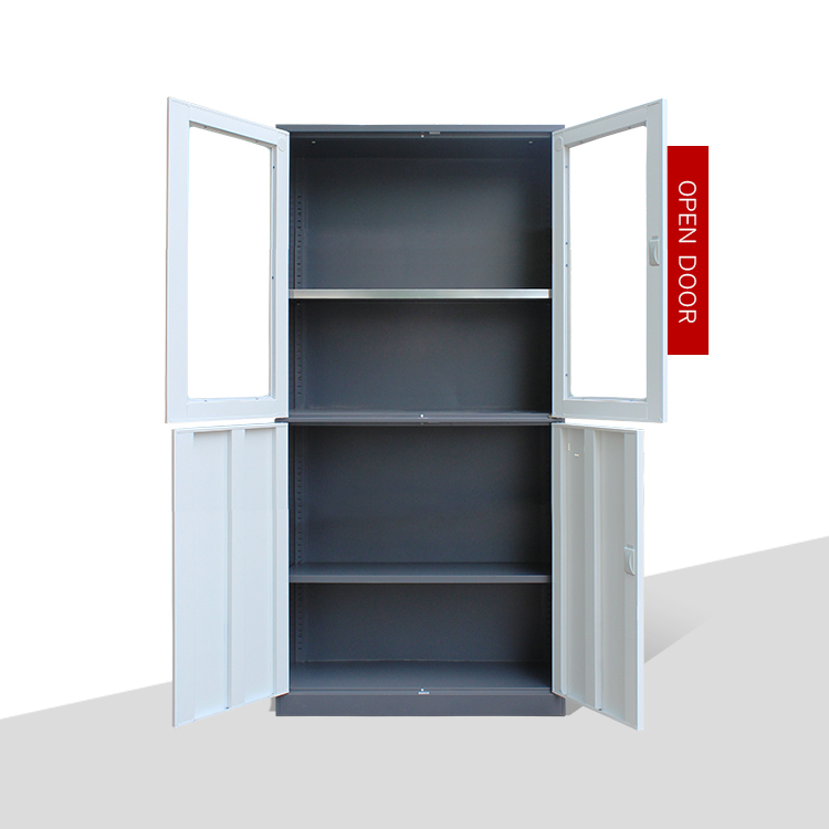 Chromatography Double Deck Filing Cabinets With Glass Swing Door