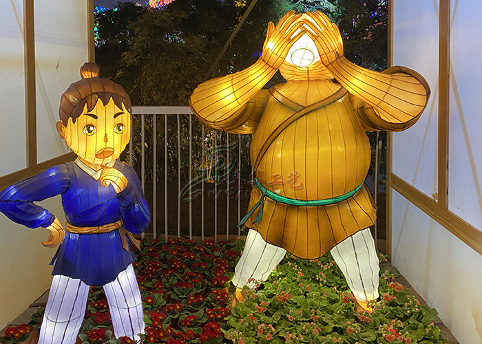 Blue Legendary Figures Handcrafted colorful Lanterns Decorate Amusement Theme Park