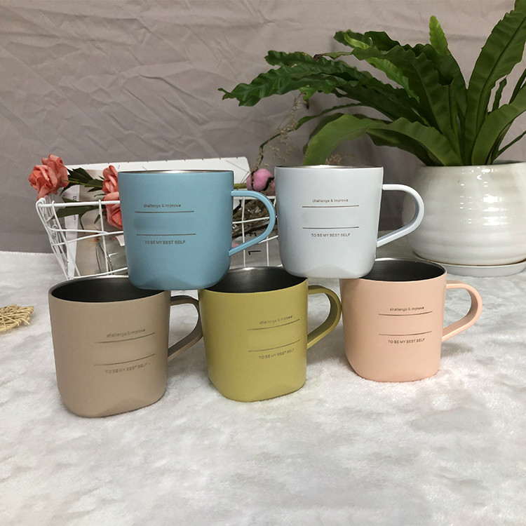 Colorful Stainless Steel Coffee Mug , Leak Proof Insulated Travel Mug With Handle