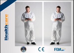 Quality Hooded Disposable Boiler Suits Waterproof Overalls Non Woven 15gram -60gram wholesale