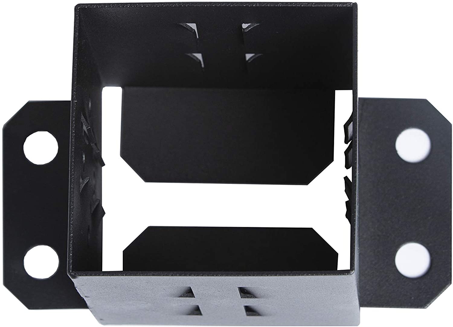 Inner Size 3.6"x3.6" Post Base Brackets Heavy Duty Powder-Coated Post Anchor Matte Black Wood Post Brackets