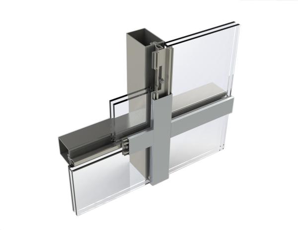 Sturdy Fire Rated Curtain Wall System Shockproof Exposed Frame Curtain Wall