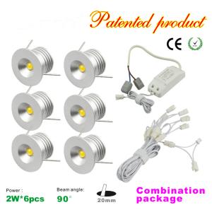 Quality Mini 2W LED Spotlight + LED Driver+ Wire Kit Recessed LED Cabinet Spotlight LED Lamp wholesale
