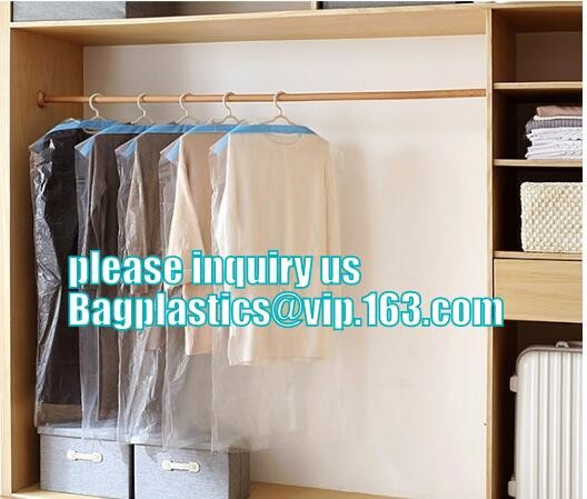commercial clear pe ldpe poly hotel laundry roll up suit garment packaging dry cleaning cover plastic polythene bag for