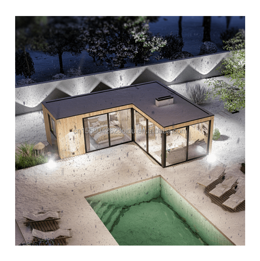 Steel Structure Wooden House Garden Bedroom Beach Scenery Characteristics Home Stay Hotel 20ft Wooden Container House