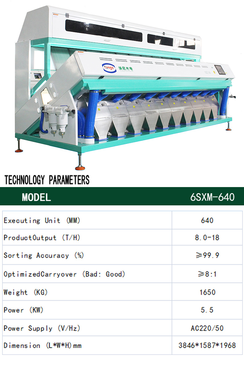 Intelligent 10 Chutes Coffee Color Sorter With Human Computer Interface