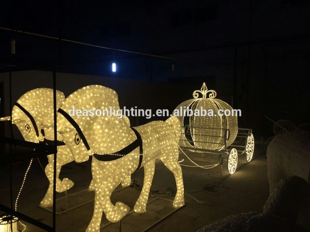 Led christmas horse carriage cinderella carriage