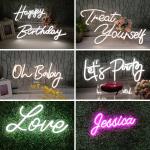Happy Birthday Neon Letter Signs Acrylic Srecw Installation