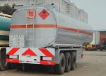 Oil Carrying Semi Trailer Truck , 55 Tons 60cbm Mn Steel Oil Tanker Truck