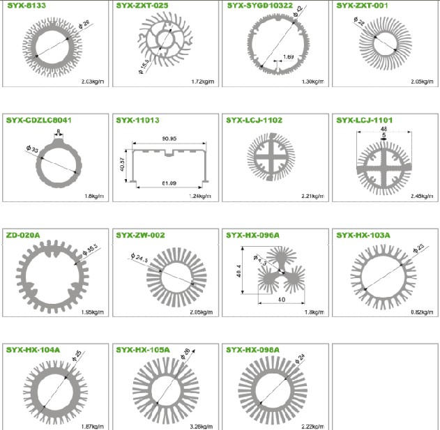 6061/6063 Series Aluminum Extrusion LED Pipe and Tube profiles