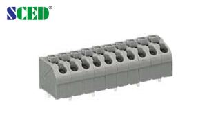 Quality 3.50mm PCB Spring Terminal Block Grey Plastic Housing Brass Pin wholesale