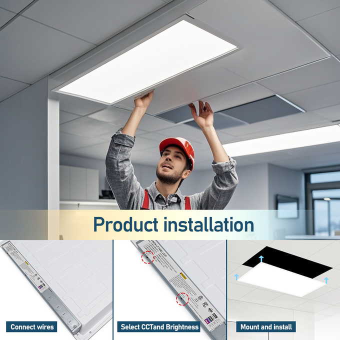 USA In Stock LED Flat Panel Light ETL DLC Premium 3Power 3CCT Switchable 277V 347V 130lm/w