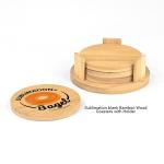 Eco Friendly Wood Sublimation Blanks Round Coasters With Holder Thick 0.8cm