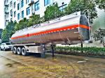 Tri axle Heavy Duty Semi Trailers Carbon Steel Oil Tank / Fuel Transport Tanker