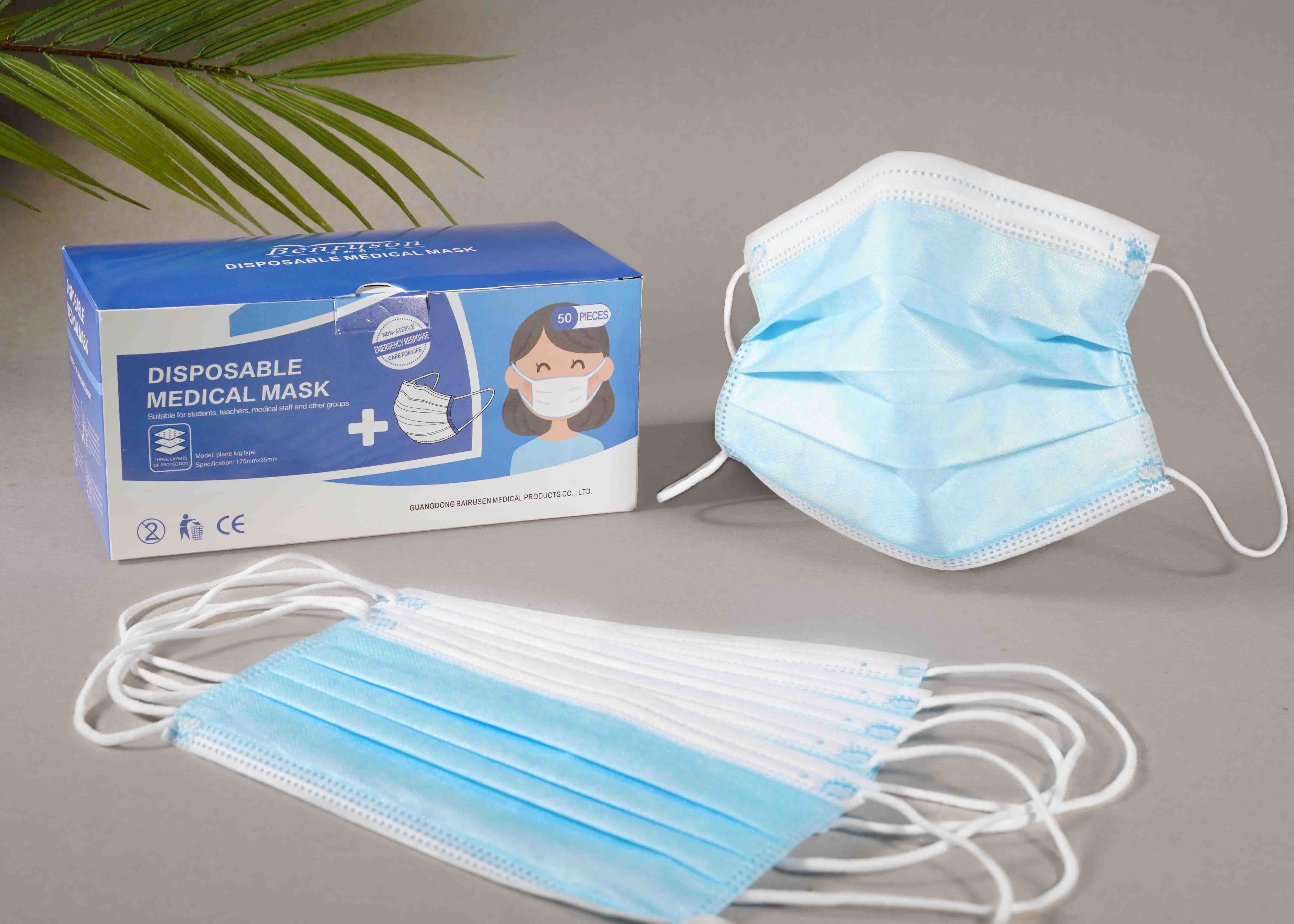 Dust Proof Disposable Surgical Mask / Hospital Face Masks With Elastic Ear Loop