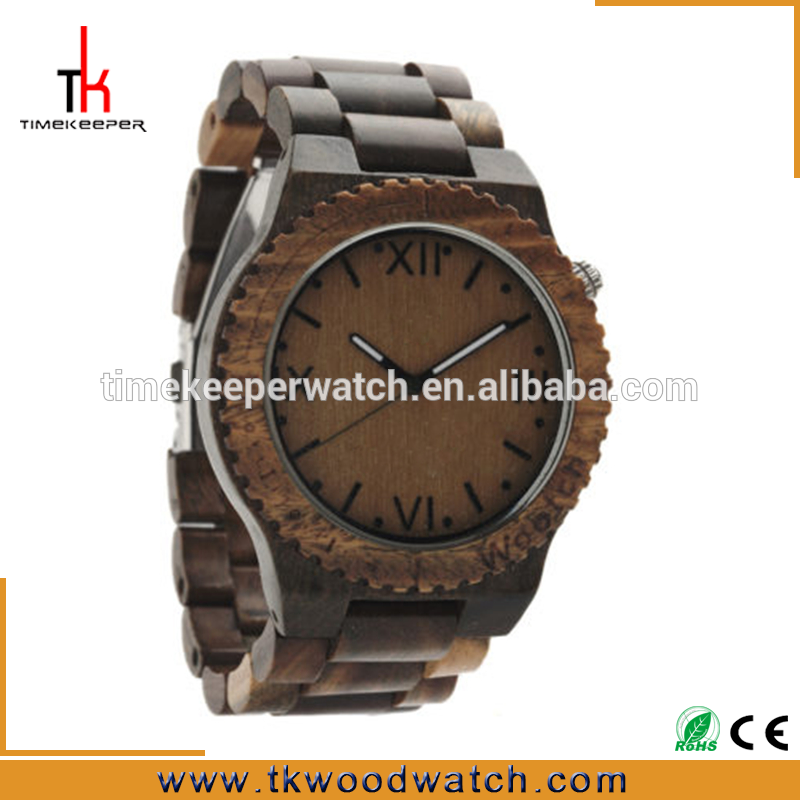 2017 Luxury watch Design by Timekeeper Japan movement wood watches steel