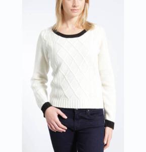 Quality WOMEN'S 100% LABSWOOL KNITTED CABLE SWEATER wholesale