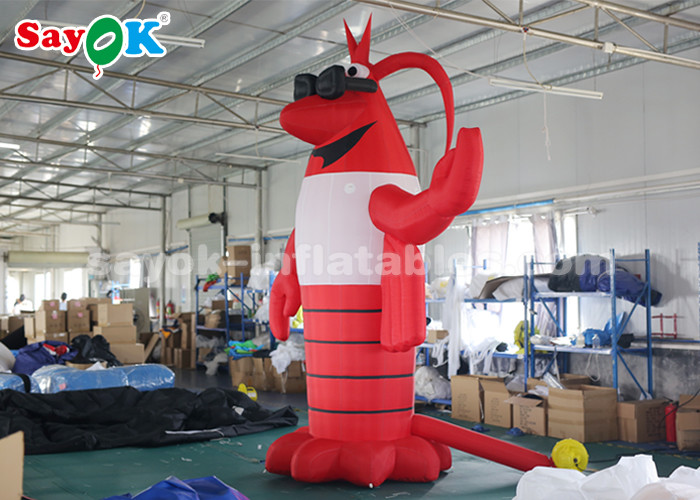4m Red Outdoor Crawfish Inflatable Cartoon Characters For Lobster Festival
