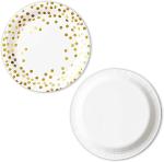 100 Biodegradable 50 Pack White And Gold Disposable Paper Plates