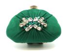 Fashion Green Evening Handbag , Dinner Clutch Bag Diamond Inlaid 21cm×14.5cm