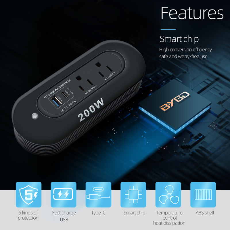Mini Car Power Inverter 200W Car Power Inverter 300W Car Inverter Dc 12V To Ac 220V Converter
