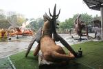 Outdoor Realistic Animatronic Dinosaur Interesting Brown Color Monster