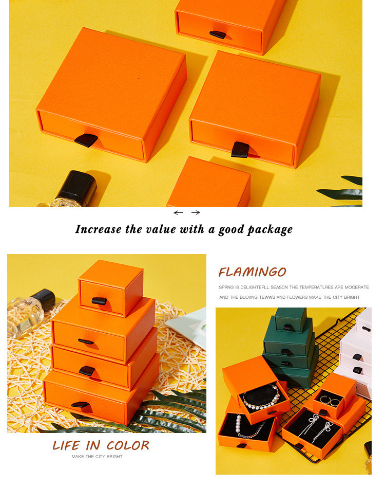 Cardboard Jewelry Drawer Storage Box Packaging Box Customized Logo With Velvet Insert