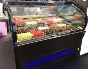 Quality 487L Glass Top Ice Cream Display Freezer Fan Cooling Auto Defrosting wholesale