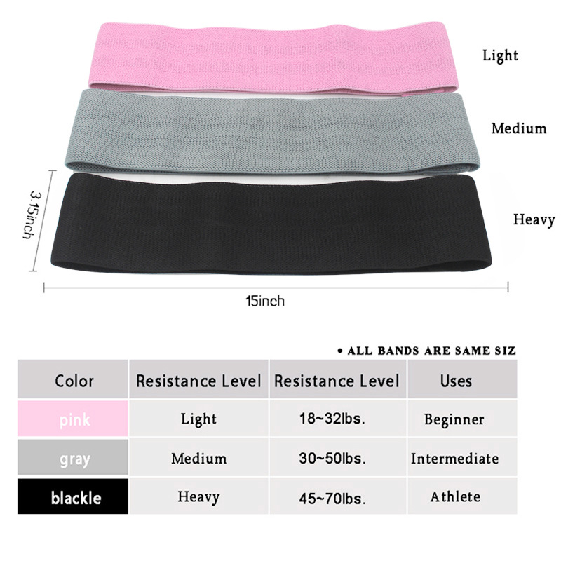 8cm Width 50lbs Workout Fabric Resistance Bands Textile BSCI