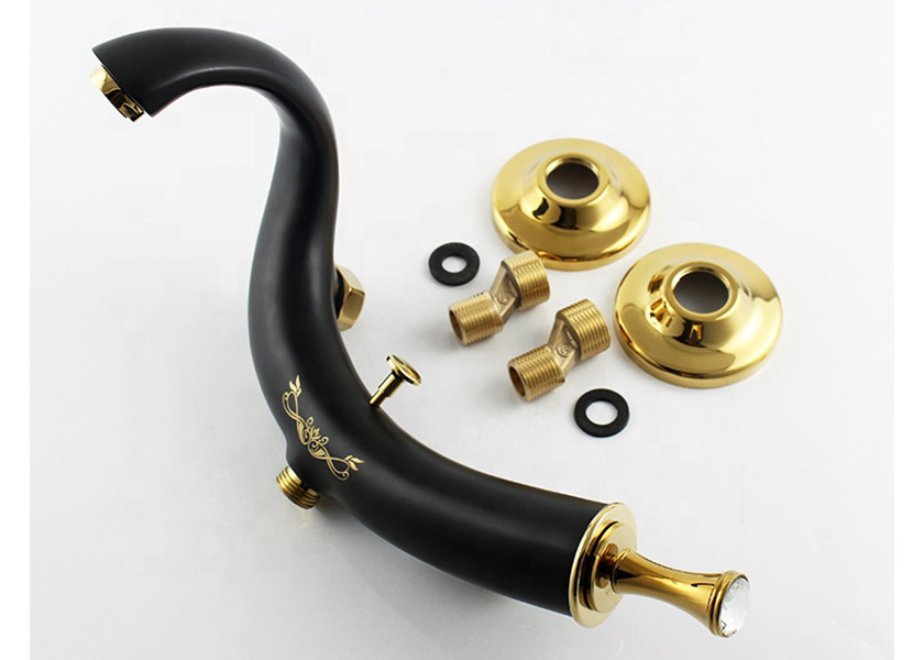 Ceramic Cartridge Home Depot Faucets Black Color 0.6 - 1.0Mpa For Countertop