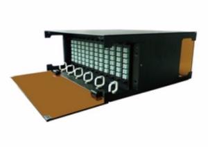 Quality MTP MPO Chassis 4U Fiber Patch Panel MPO Fiber Cassette Black wholesale