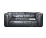 Black Vintage PU Leather Couch Antique Sofa